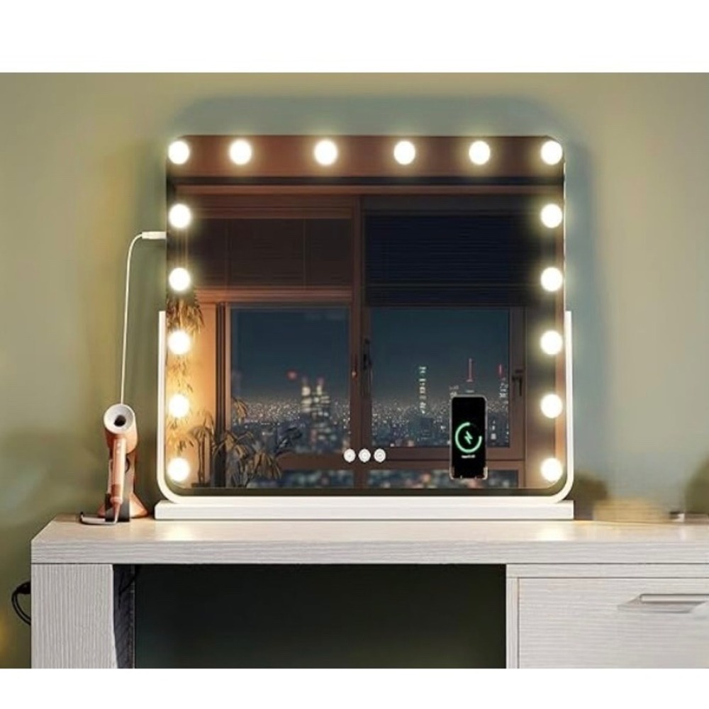 Hollywood Style Vanity Mirror w/ Lights, Touch Control, USB-C, & USB Ports